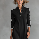 Clémence – Robe Maxi Col Boutonné