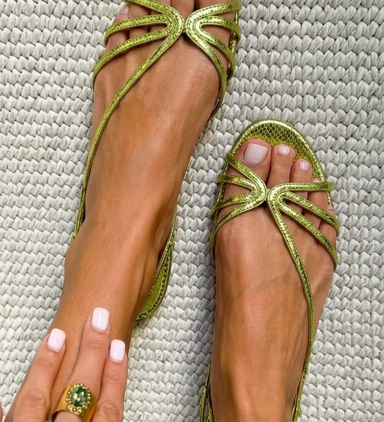 Genevieve - Sandales Dorees Elegance Estivale