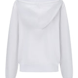 Cardigan Blanc à Capuche et Boutons