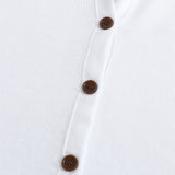 Cardigan Blanc à Capuche et Boutons