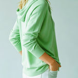 Cardigan Vert Menthe à Capuche et Boutons