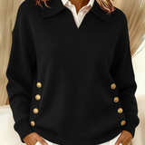 Vynette | Pull Col en V à Col Polo