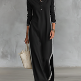 Clémence – Robe Maxi Col Boutonné