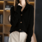 Élodie | Cardigan en Maille Élégant à Col Ouvert pour Femme