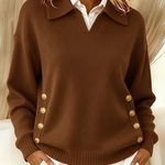 Vynette | Pull Col en V à Col Polo
