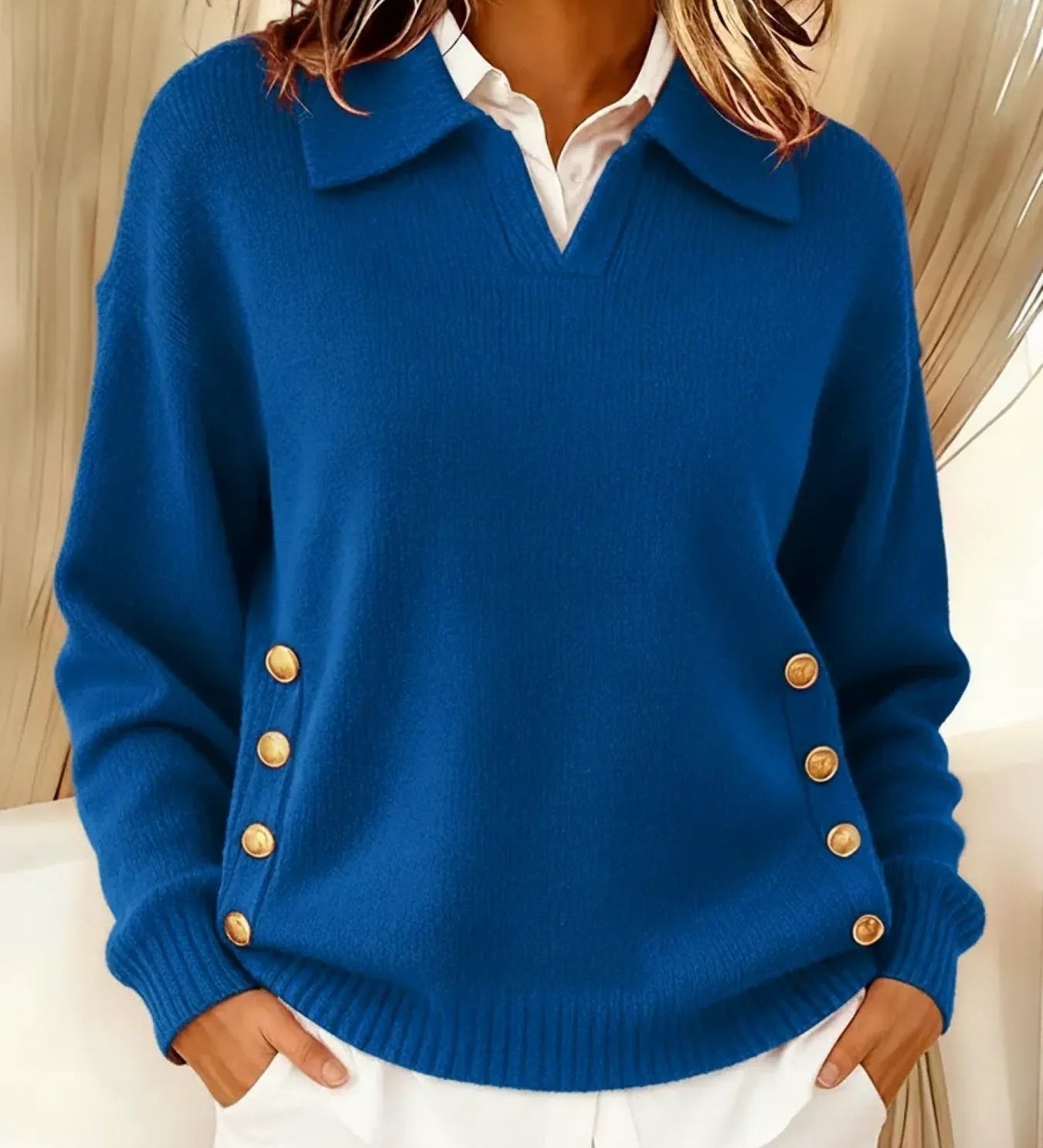 Vynette | Pull Col en V à Col Polo