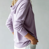 Cardigan Lilas à Capuche et Boutons