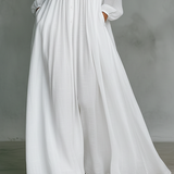 Élise – Robe Maxi en Lin Patchwork Col Montant