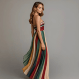 Léonie – Robe Maxi Colorée sans Manches