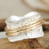 Bague Vintage Spinner en Or & Argent Dünner