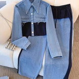 Ruth | Ensemble Veste Courte et Pantalon Large Colorblock