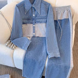 Ruth | Ensemble Veste Courte et Pantalon Large Colorblock