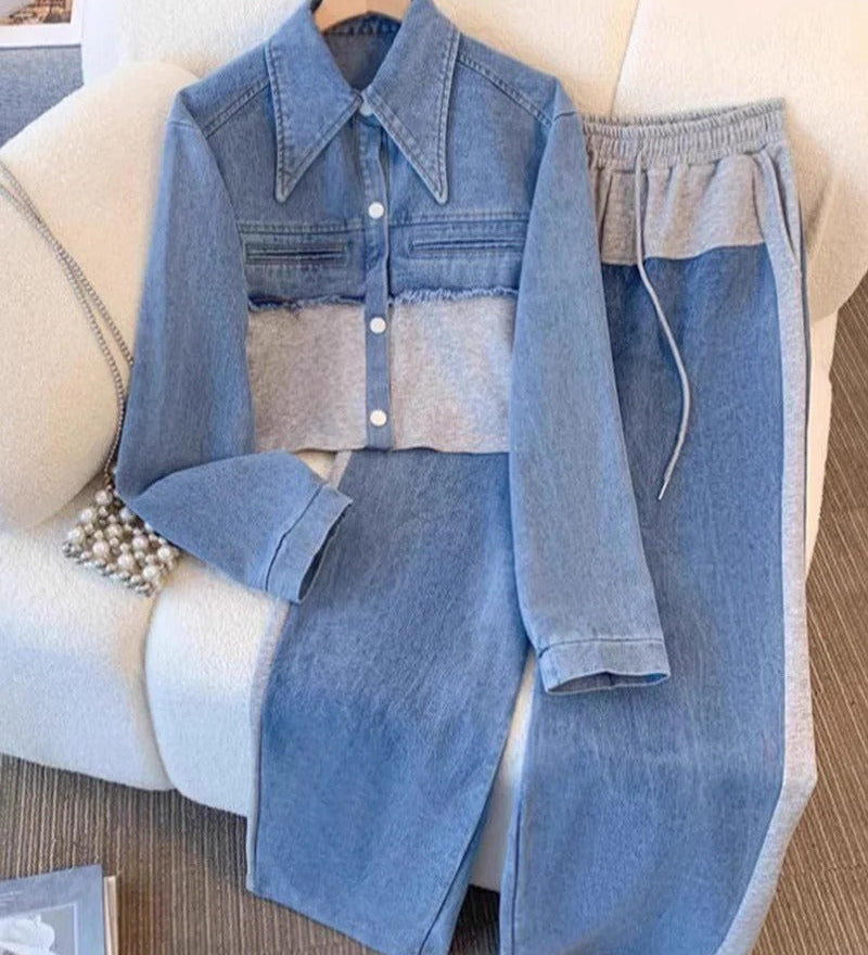 Ruth | Ensemble Veste Courte et Pantalon Large Colorblock