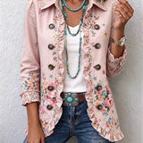 Bea | Veste à Volants Fleuris et Boutons sur le Devant