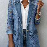Laura | Blazer à Empiècements de Dentelle Florale