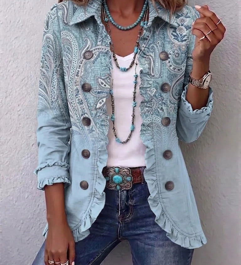 Estrella | Veste à Volants et Imprimé Paisley Vintage