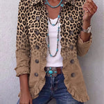 Tania | Veste Vintage à Volants et Dégradé Léopard