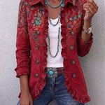 Maria | Veste Bohème à Volants et Imprimé Paisley