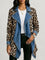 Sheila | Veste Longueur Midi à Panneaux en Denim Délavé et Imprimé Léopard