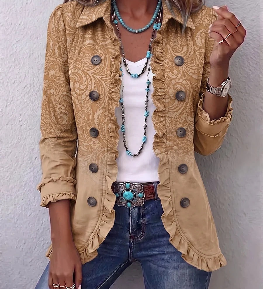 Cristina | Veste à Volants et Imprimé Style Western