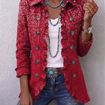 Gisela | Veste à Volants et Imprimé Bohème Cachemire Ombré