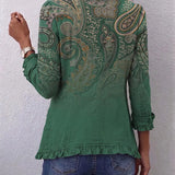 Janira | Veste Bohème à Volants et Imprimé Paisley