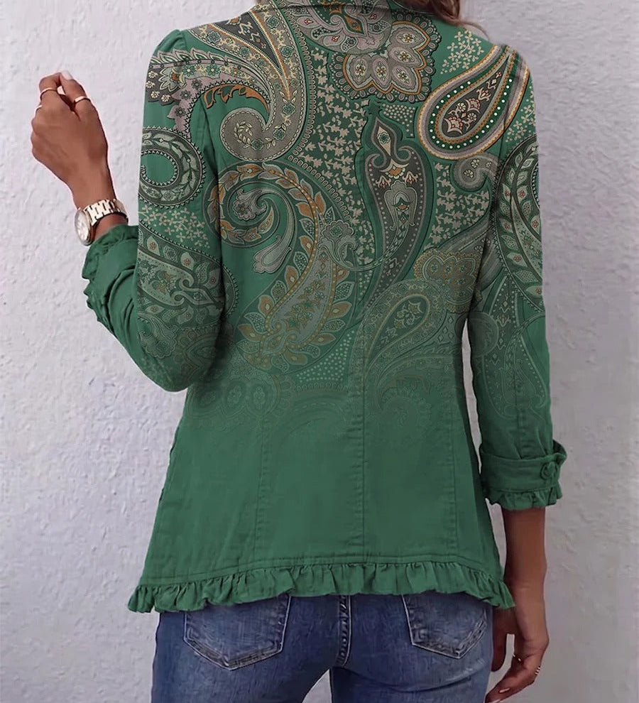 Janira | Veste Bohème à Volants et Imprimé Paisley