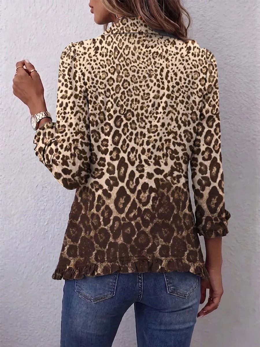 Naiara | Veste à Volants et Imprimé Léopard