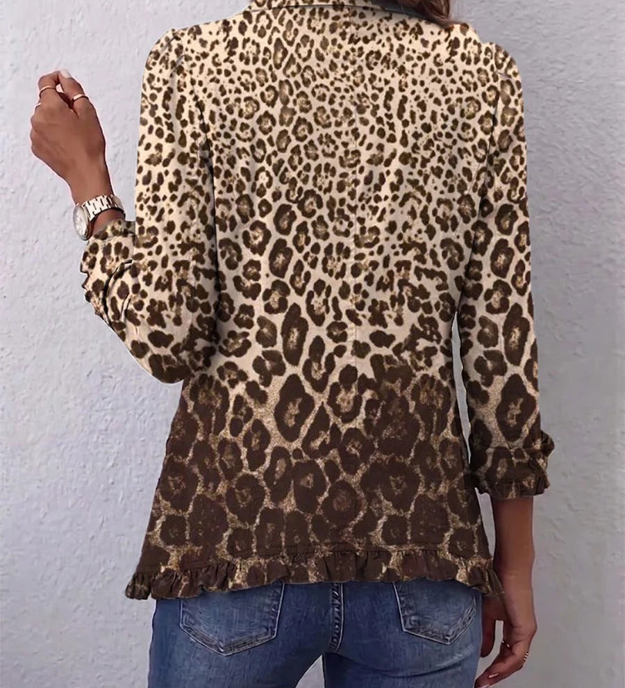 Naiara | Veste à Volants et Imprimé Léopard