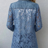 Laura | Blazer à Empiècements de Dentelle Florale