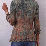 Berta | Veste à Volants et Imprimé Dégradé Texturé Vintage