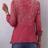 Ana | Veste à Volants et Imprimé Paisley Vintage