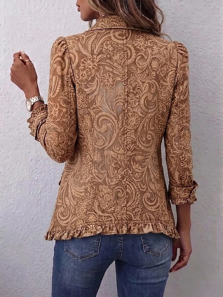 Victoria | Veste Bohème Vintage à Imprimé Floral et Volants