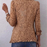 Victoria | Veste Bohème Vintage à Imprimé Floral et Volants