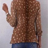 Noa | Veste Bohème à Volants et Imprimé Animalier
