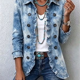 Julia | Veste à Imprimé Botanique Vintage Dégradé Style Boho et Détail à Volants