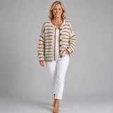 Mabel | Cardigan Tricoté Rayé pour Femme
