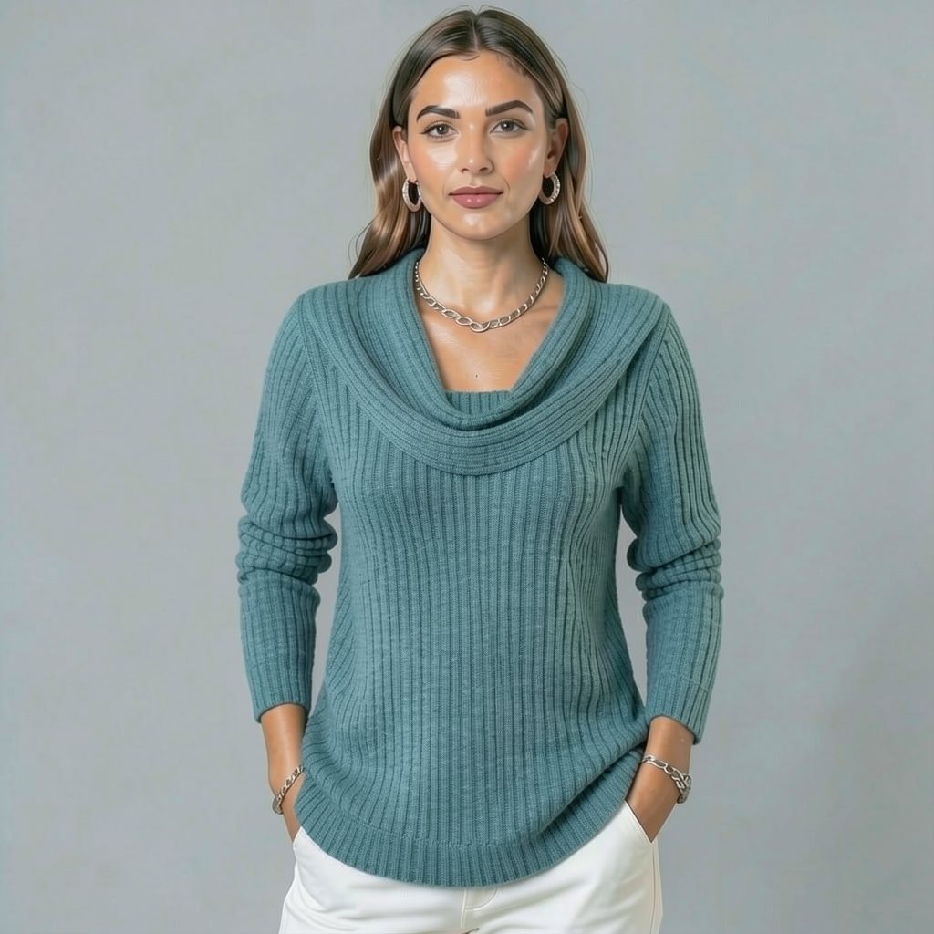 Zelie | Pull Col Chale en Laine Merinos