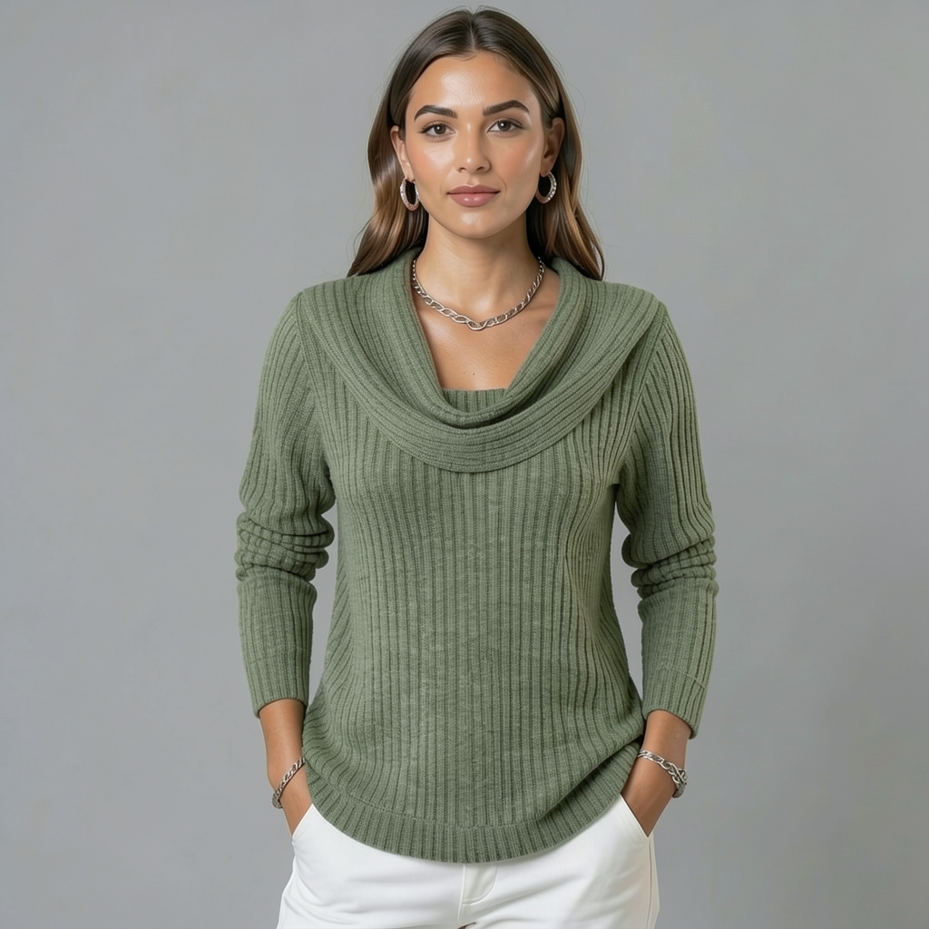 Zelie | Pull Col Chale en Laine Merinos
