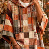 Sweat à Capuche Patchwork Artistique pour Femme
