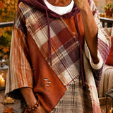 Sweat à Capuche Patchwork Automnal pour Femme