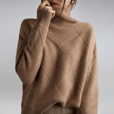 Rejane | Pull a Carreaux et Col Roule