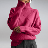 Rejane | Pull a Carreaux et Col Roule