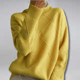Rejane | Pull a Carreaux et Col Roule